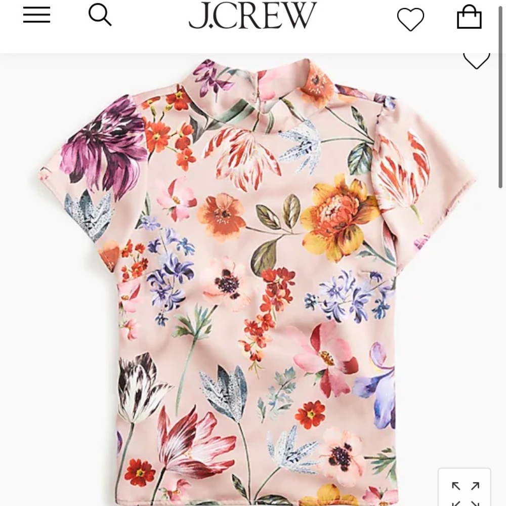 J Crew Drapey Mockneck Top in Dutch Floral